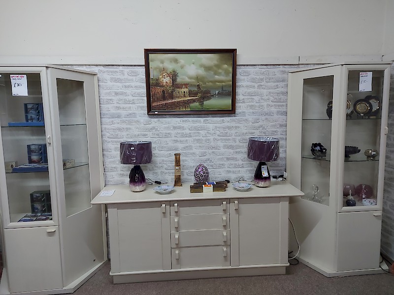 Display cabinets and sideboard