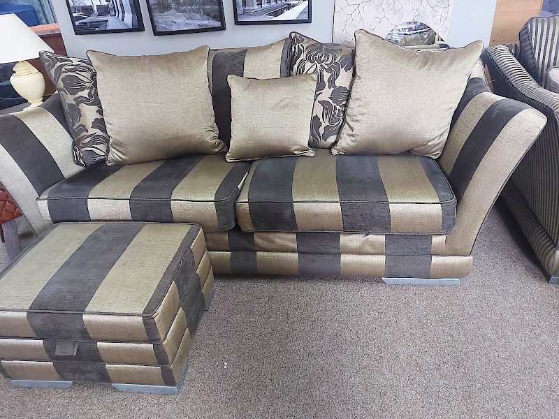 Four seater sofa and storage footstool