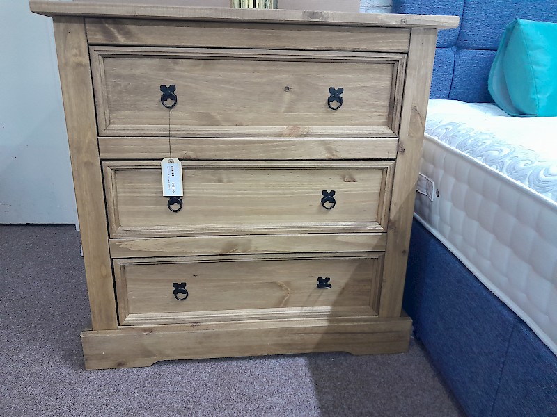 Corona three drawer chest