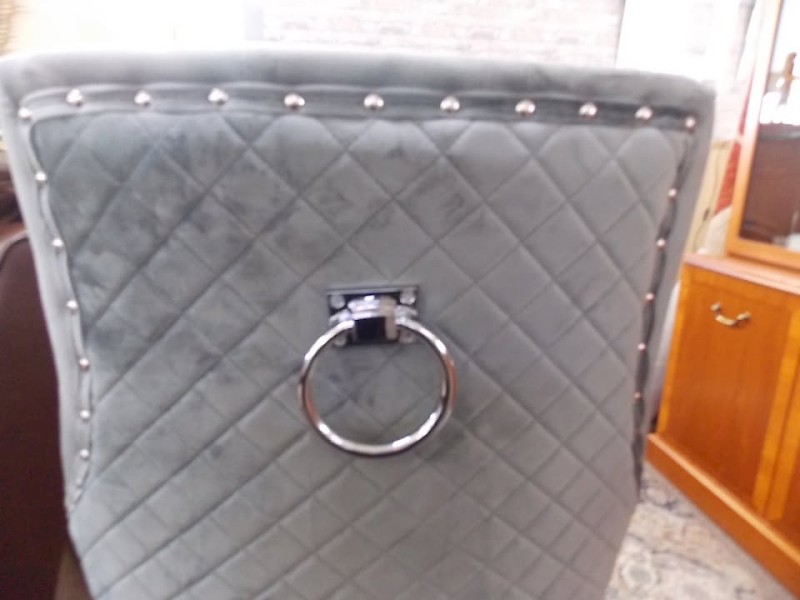 Knockerback Chairs in Velvet with Chrome Accents and Legs