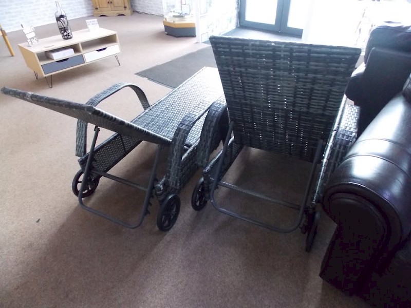 Black Rattan Multi Position Sun Lounger Garden Furniture - Priced Individually.
