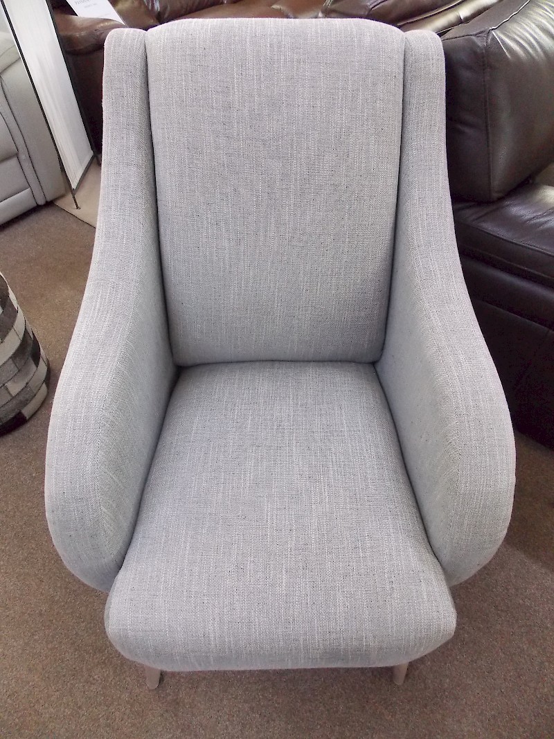 Silver Grey Easeback Durafabric Armchair with Beech Wooden Legs