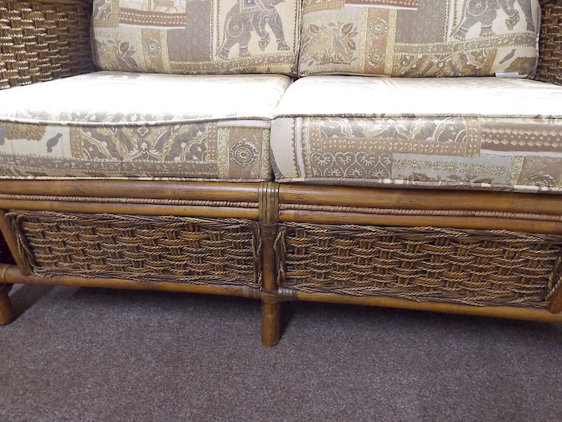 Cane and Fabric 2 Seater Sofa, ideal Living room or Conservatory item