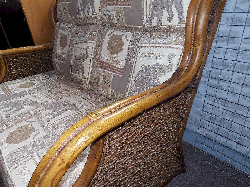 Cane and Fabric 2 Seater Sofa, ideal Living room or Conservatory item