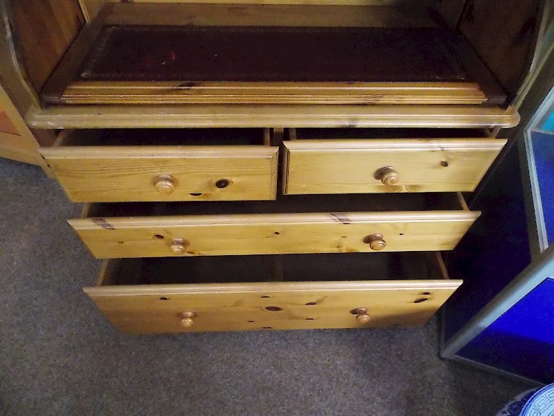 Fantastic Vintage Roll Top Pull Out Desk Bureau in Solid Pine, LOW Price