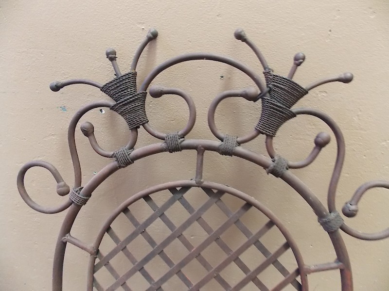 Heavyweight Wrought Turned Iron Fret Decorative Garden Display Planter Shelf