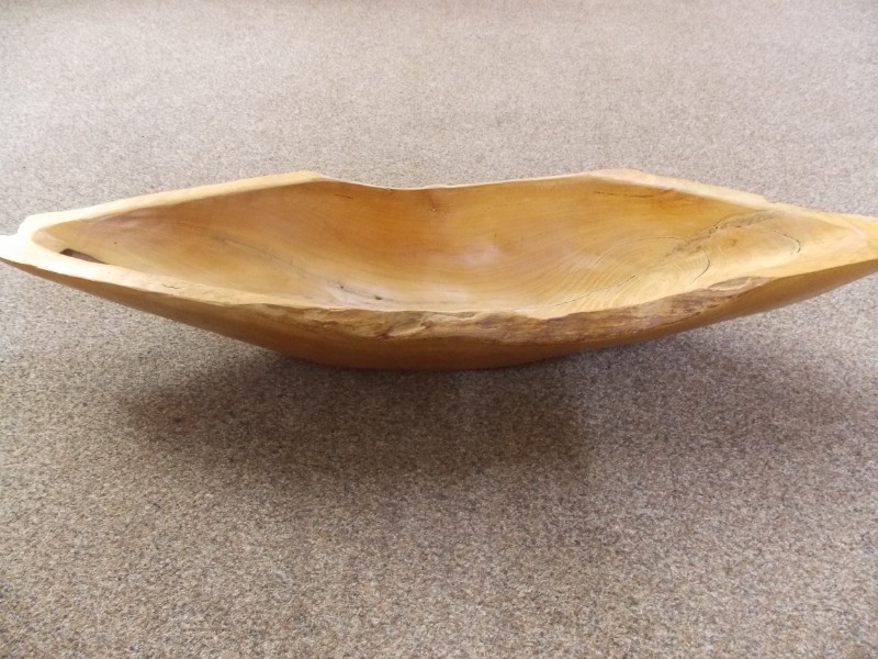 Rustic Decorative Long Wooden Bowl Ideal For Display, Storage, etc