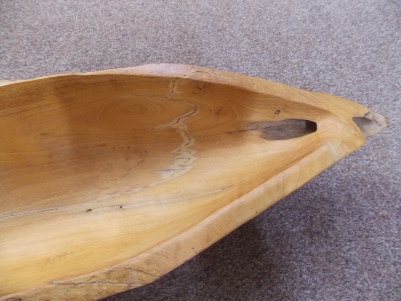 Rustic Decorative Long Wooden Bowl Ideal For Display, Storage, etc
