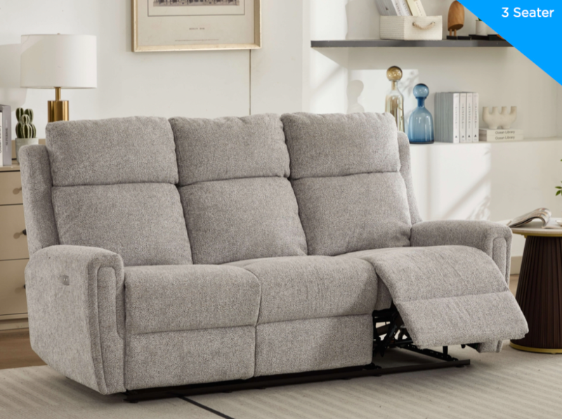 Mayfair Sofa Range in Ash Fabric with Electric Option