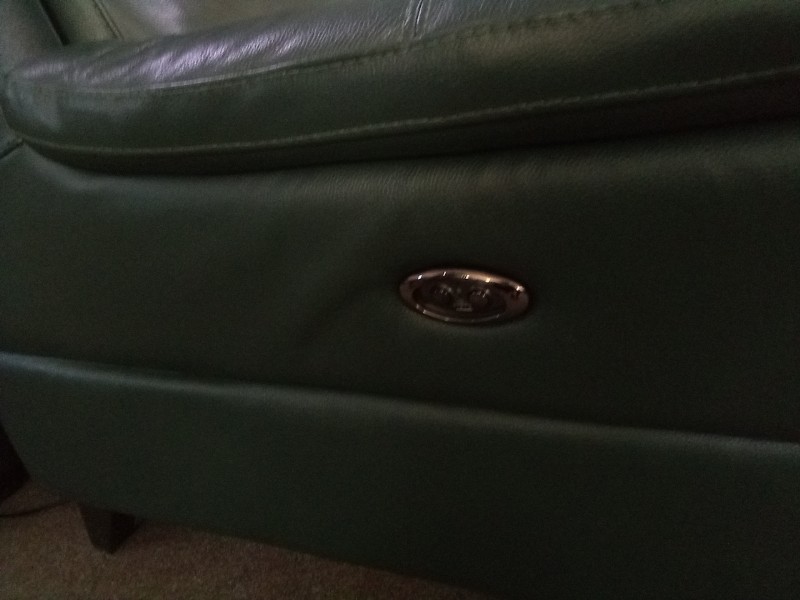 3 Seater Power Recliner in Emerald Green Leather