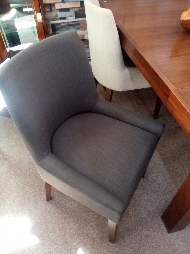 Bentley Dark Oak Dining Table with Four Fabric Chairs