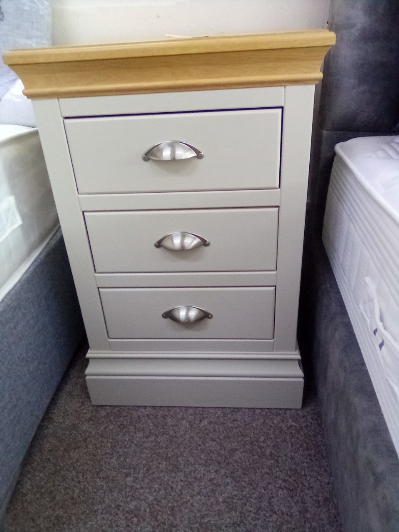 Nebula 3 Drawer Bedside in Grey and Oak