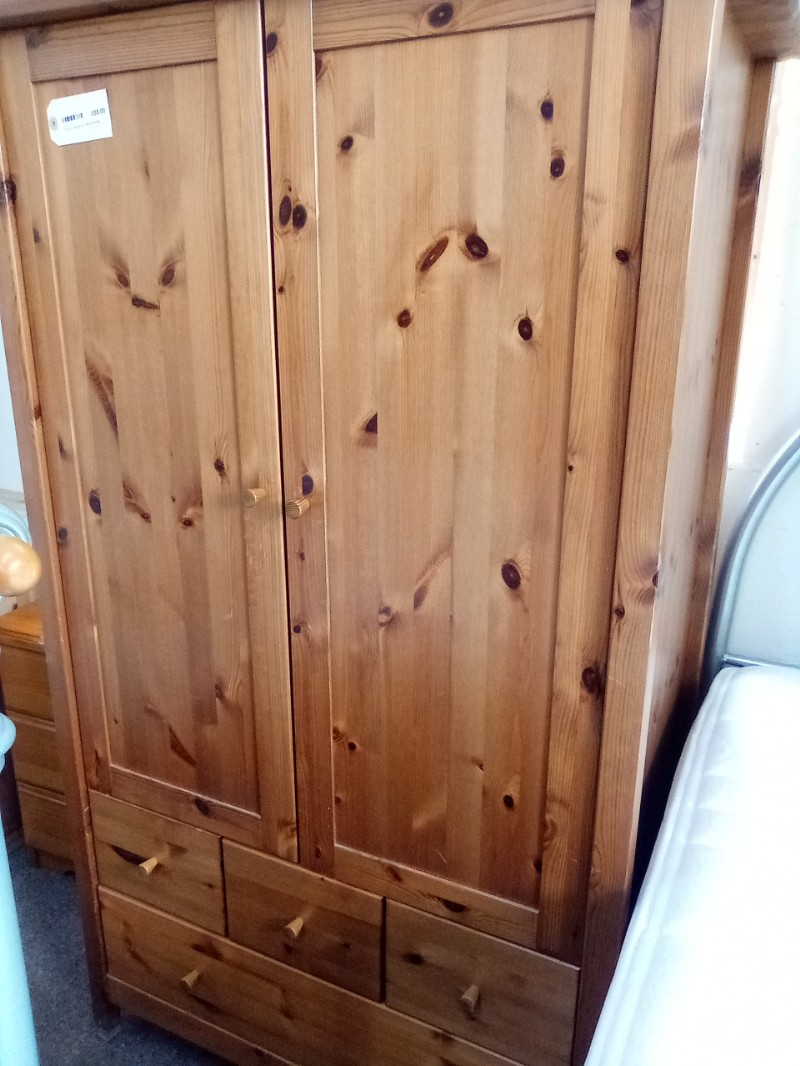 Combination 2 Door 4 Drawer Pine Robe
