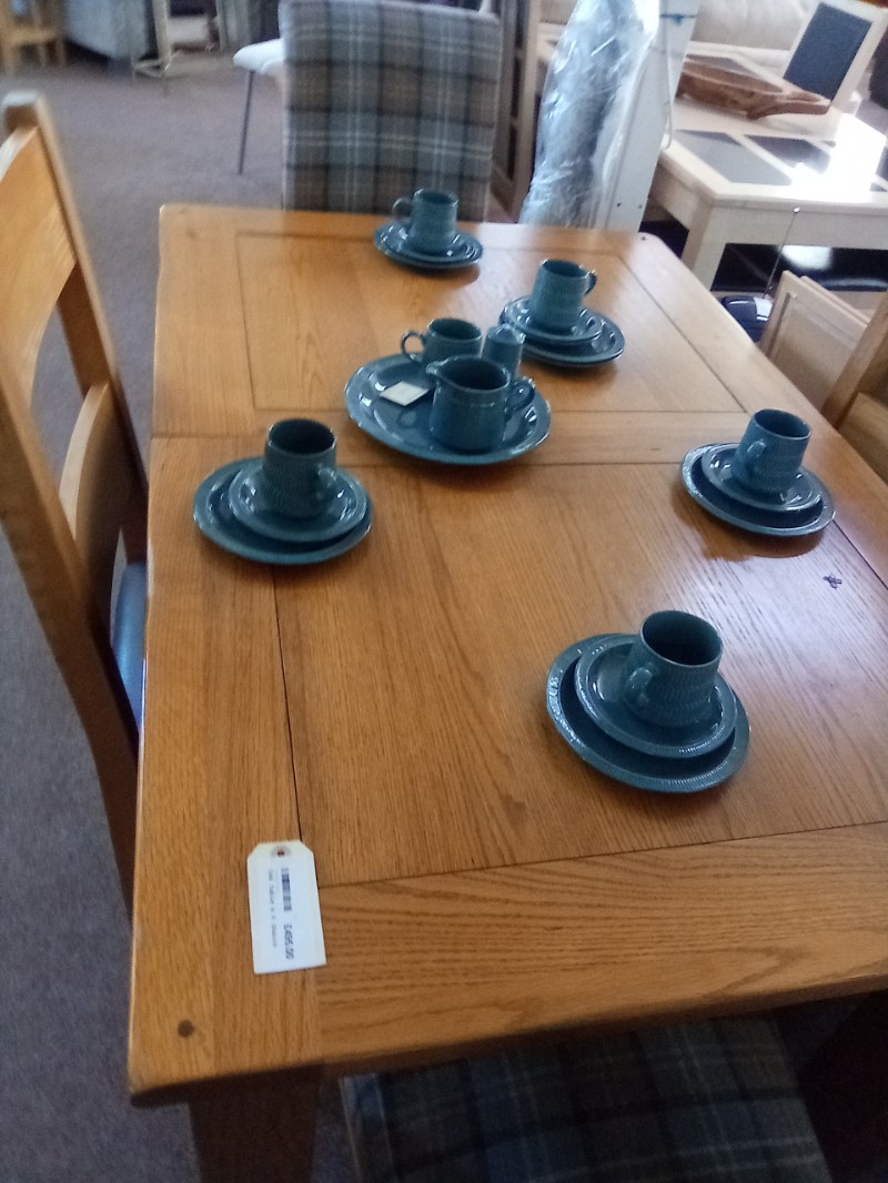 Solid Oak Dining Table with 4 Chairs